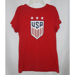 NIKE TEE T Shirt Size S USA Flag Stars Red Logo Patriotic Casual Festival